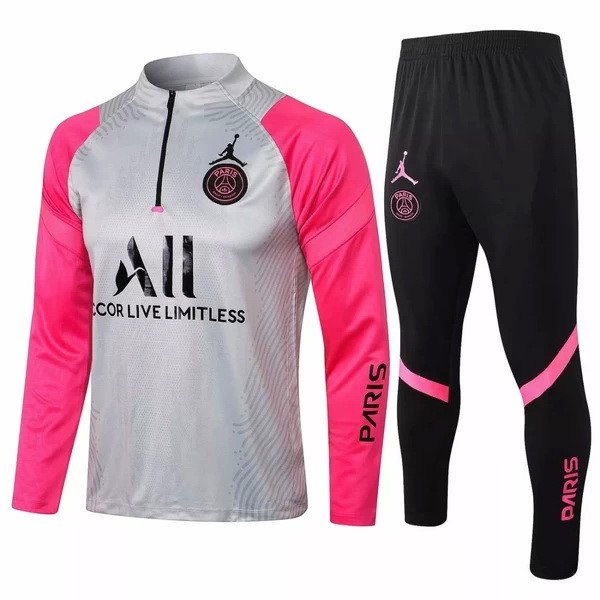 Trainingsanzug Paris Saint Germain 2021-22 Grau Pink Schwarz Fussballtrikots Günstig